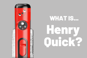 Image of the top half of Henry Quick vacuum cleaner, with text What is Henry Quick?