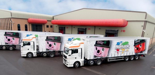 Numatic Delivery trucks outside UK warehouse