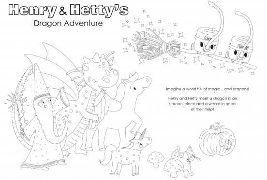 Henry and Hetty's Dragon Adventure Colouring Sheet